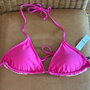 J.Crew fuchsia triangle bikini top